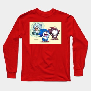 sonic version doraemon Long Sleeve T-Shirt